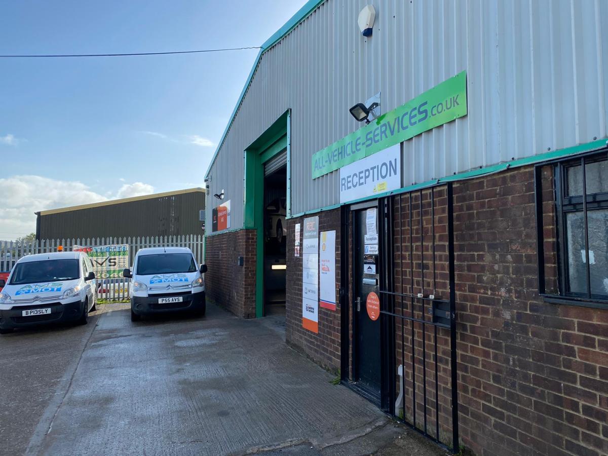 The entrance to All Vehicle Services on Castle Road, Sittingbourne